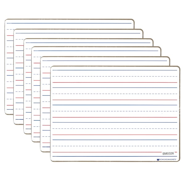 Dowling Magnets Double-sided Magnetic Dry-Erase Board, Line-Ruled/Blank, PK6 72500025 - main